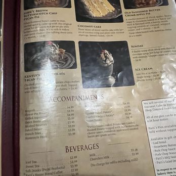 Patti's 1880's Settlement - Menu - American Near Me - Grand Rivers, Kentucky
