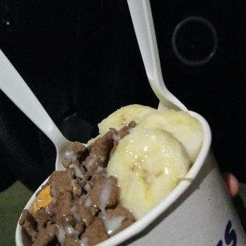 ICICLES - Mai Thai with bananas, chocolate waffle bites, almonds, condensed milk. - Ice Cream & Frozen Yogurt Near Me - San Mateo, California ICICLES - Mai Thai with bananas, chocolate waffle bites, almonds, condensed milk. - Ice Cream & Frozen Yogurt Near Me - San Mateo, California
