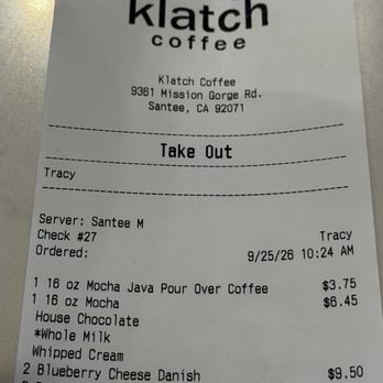 Klatch Coffee - 9-2026 KLATCH coffee! Take out so good - Coffee & Tea Near Me - Santee, California