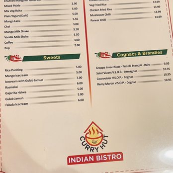Curry Hut Indian Bistro - the menu - Indian Near Me - Vancouver, British Columbia