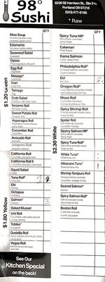 Menu photo 5 V & A Sushi Portland, OR