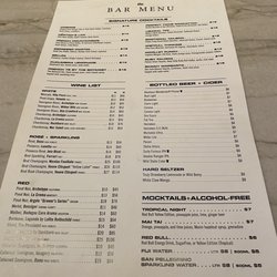 Apothecary Bar & Lounge - Drink menu as of July 2023