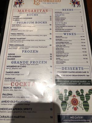 Menu photo 6 Escondido Tex Mex Patio Dallas, TX Menu photo 6 Escondido Tex Mex Patio Dallas, TX