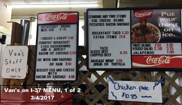Menu photo 5 Van's Barbecue Oakville, TX