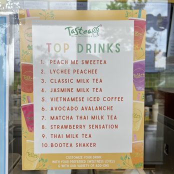 Tastea - Popular drink menu as of 4/24/2021 - Bubble Tea Near Me - Long Beach, California Tastea - Popular drink menu as of 4/24/2021 - Bubble Tea Near Me - Long Beach, California