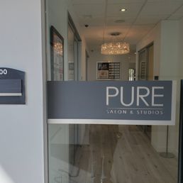 Exterior outside entrance of C. P. Richards Signs - Pure Salon & Studios - Door graphics + salon studio numbers printed on Vinyl. C.P. Richards prints signs and banners locally in El Cajon. - El Cajon, California Exterior outside entrance of C. P. Richards Signs - Pure Salon & Studios - Door graphics + salon studio numbers printed on Vinyl. C.P. Richards prints signs and banners locally in El Cajon. - El Cajon, California