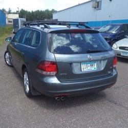 Repaired back panel on VW.