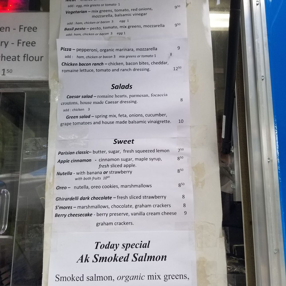 Crepes De Paris - Menu - Creperies Near Me