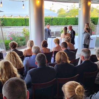 Franchesco's Ristorante - Outdoor ceremony yet under the protection of a roof. - Italian Near Me - Rockford, Illinois