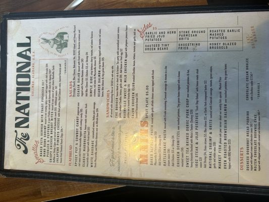 Menu photo 1 The National Cullman, AL