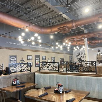 Another Broken Egg Cafe - Love the lights and rustic look - American Near Me - Winston Salem, North Carolina