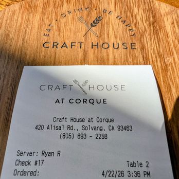 Craft House At Corque - Our visit. - New American Near Me - Solvang, California Craft House At Corque - Our visit. - New American Near Me - Solvang, California