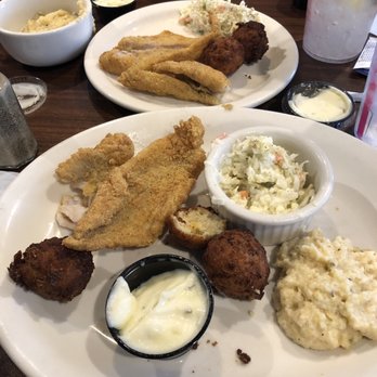 Blue Crab Grill - Catfish plate split. Plenty for two folks! - Seafood Near Me - Laurel, Mississippi Blue Crab Grill - Catfish plate split. Plenty for two folks! - Seafood Near Me - Laurel, Mississippi