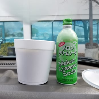 The Ramen Mobile - a bottle of melon cream soda and a cup of yogurt - Ramen Near Me The Ramen Mobile - a bottle of melon cream soda and a cup of yogurt - Ramen Near Me