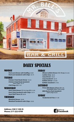 Menu photo 1 Mr Bills Bar'& Grill Quincy, IL Menu photo 1 Mr Bills Bar'& Grill Quincy, IL