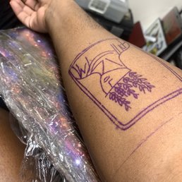 Stenciling on transfer