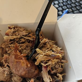 Bear's Smokehouse Express - Two meat combo, pulled pork and Texas sausage - Barbeque Near Me - South Windsor, Connecticut Bear's Smokehouse Express - Two meat combo, pulled pork and Texas sausage - Barbeque Near Me - South Windsor, Connecticut