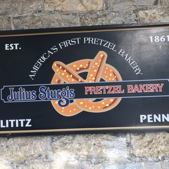 Julius Sturgis Pretzel Bakery - The sign drawing you in - Bakeries Near Me - Lititz, Pennsylvania Julius Sturgis Pretzel Bakery - The sign drawing you in - Bakeries Near Me - Lititz, Pennsylvania