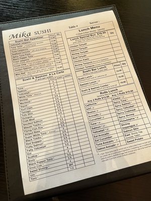 Menu photo 6 Mika Sushi 5 Denver, CO