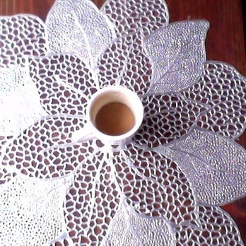 Cafe Walnut - espresso...cute place mats :) - Salad Near Me - Philadelphia, Pennsylvania