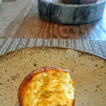 Husk - Cross-section of a Sweet potato donut ($8) – 4 stars. Nice and moist, lightly sweet flavor. Sunday brunch 2016-11-06 - Southern Near Me - Nashville, Tennessee