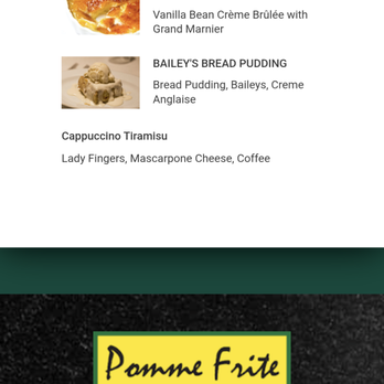 Pomme Frite - Rest of dessert list. - French Near Me - Palm Springs, California Pomme Frite - Rest of dessert list. - French Near Me - Palm Springs, California
