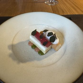 The Wolf's Tailor - Dessert: apple blossom, jelly potato, rhubarb - New American Near Me - Denver, Colorado