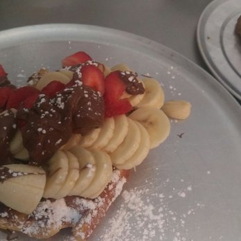 The Waffle Factory - Strawbanella with side of sausage - Breakfast & Brunch Near Me - Webster, New York The Waffle Factory - Strawbanella with side of sausage - Breakfast & Brunch Near Me - Webster, New York