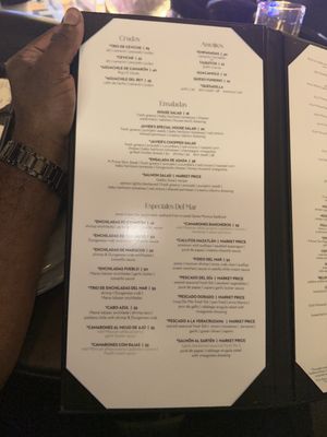 Menu photo 1 Javier's Las Vegas, NV