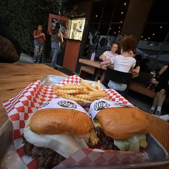 South Pas Smash - Two single smash burgers with cheese and grilled onions. - Burgers Near Me - South Pasadena, California South Pas Smash - Two single smash burgers with cheese and grilled onions. - Burgers Near Me - South Pasadena, California