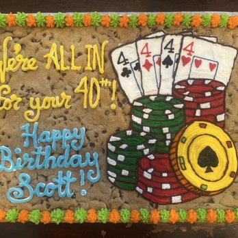 Mrs. Fields Park Meadows Center - Custom poker bday cake - Bakeries Near Me - Lonetree, Colorado
