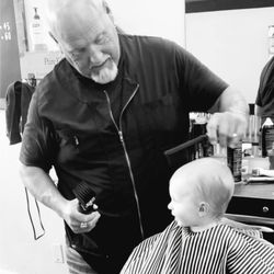 Joe's Barber Shop - one of my little guys getting a hair cut