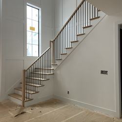 Donald Pirie - New construction white oak stairs and railings
