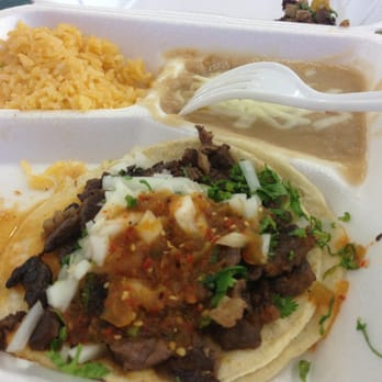 Lorenzo's Grill - Carne asada tacos with rice/beans - Mexican Near Me - Morgan Hill, California