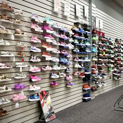 Shoe Train - A while wall of possibilities.