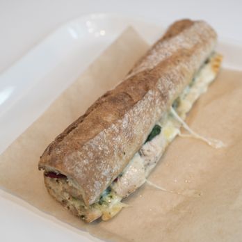 Paris Baguette - Provencal chicken, cheese, peppers, and pesto baguette - Bakeries Near Me - Austin, Texas Paris Baguette - Provencal chicken, cheese, peppers, and pesto baguette - Bakeries Near Me - Austin, Texas