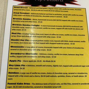 Pop's Diner - Dessert Menu - American Near Me - Carolina Beach, North Carolina Pop's Diner - Dessert Menu - American Near Me - Carolina Beach, North Carolina