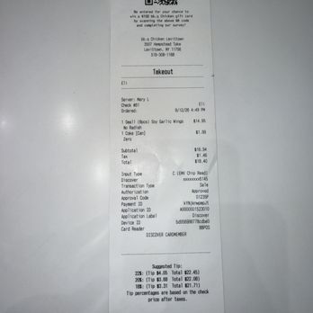 bb.q Chicken Levittown - receipt - Chicken Wings Near Me - Levittown, New York bb.q Chicken Levittown - receipt - Chicken Wings Near Me - Levittown, New York