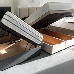 Basingstoke Mattress and Bed Centre - Ottoman bed bases. Available in all sizes, side or end opening. Over 35 different fabrics/ colours to choose from.