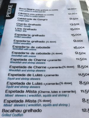 Menu photo 4 Beira Mar Sao Mateus São Mateus da Calheta, 20 Menu photo 4 Beira Mar Sao Mateus São Mateus da Calheta, 20