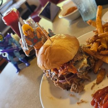 Denny's - HE-MAN protecting his Battle Burger from the Evil SKELETOR!!!! - Breakfast & Brunch Near Me - Highland Heights, Ohio