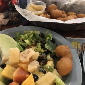 Seafood World - Fresh fruit and yummy sweet hush puppies. - Buffets Near Me - Myrtle Beach, South Carolina