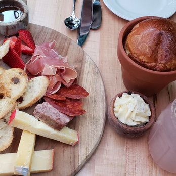Terrain Cafe - Devon - Farmhouse board with weird homemade pickles; lavender lemonade; bread - New American Near Me - Devon, Pennsylvania