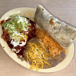 Taco Palace - Beef Burrito & Beef Enchiladas Plate