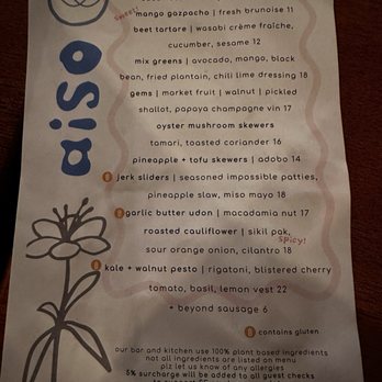 Aiso - Menu - Cocktail Bars Near Me - San Francisco, California Aiso - Menu - Cocktail Bars Near Me - San Francisco, California