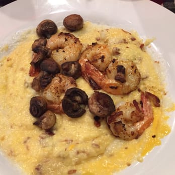 Big Tom's Diner - Sauteed shrimp and mushrooms over chesse grits with bacon - American Near Me - Winter Haven, Florida Big Tom's Diner - Sauteed shrimp and mushrooms over chesse grits with bacon - American Near Me - Winter Haven, Florida