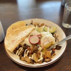 First Watch - I ordered the Carne Asada Hash with basted eggs from their winter seasonal menu--so good!