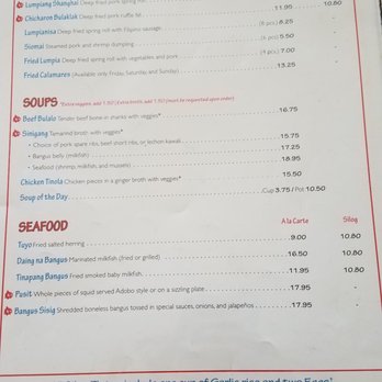 Chibog - menu 1 - Filipino Near Me - Daly City, California Chibog - menu 1 - Filipino Near Me - Daly City, California