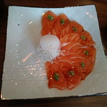 MF Bar - The happy hour version of the nikiri brushed salmon. Melts in your mouth and comes with wasabi and radish for flavor. - Sushi Bars Near Me - Alpharetta, Georgia MF Bar - The happy hour version of the nikiri brushed salmon. Melts in your mouth and comes with wasabi and radish for flavor. - Sushi Bars Near Me - Alpharetta, Georgia