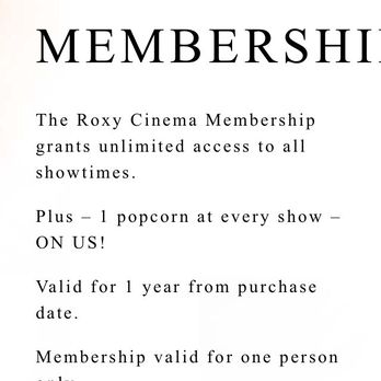 Roxy Cinema - It is official, I am a member - Cinema Near Me - New York, New York